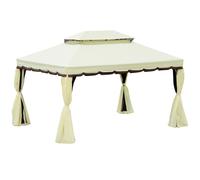 Outsunny 3m x 3.6m Aluminium Gazebo Canopy Patio Marquee Party Tent Cream White