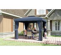 Outsunny 3m x 3m Outdoor Gazebo with Curtains and Netting