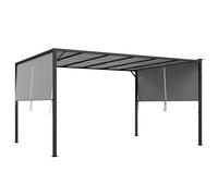 Outsunny 3m x 4m utdoor Garden Pergola with LED Lights Retractable Roof Grey