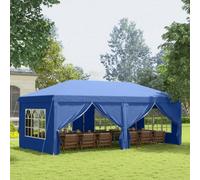 Outsunny 6 x 3m Garden Waterproof Pop Up Gazebo Marquee w/ Storage Bag - Blue