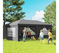 Outsunny 3m x 6m Pop Up Gazebo Party Tent Canopy Marquee with Storage Bag Blue - Grey - 585cm x 295cm x 270cm