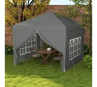 Outsunny 3mx3m Pop Up Gazebo Party Tent Canopy Marquee with Storage Bag Grey