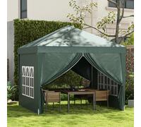 Outsunny 3mx3m Pop Up Gazebo Party Tent Canopy Marquee with Storage Bag Green