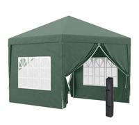 Outsunny 3mx3m Pop Up Gazebo Party Tent Canopy Marquee with Storage Bag Green