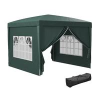 Outsunny 3mx3m Pop Up Gazebo Party Tent Canopy Marquee with Storage Bag Green