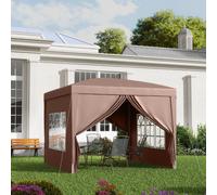 Outsunny Heavy Duty Pop Up Gazebo Marquee Party - Coffee, Brown
