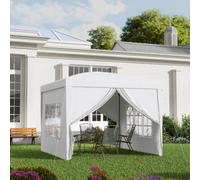 Outsunny 3Mx3M Pop Up Gazebo Party Tent Canopy Marquee With Storage Bag White