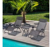 OutSunny Lounge Chair Set Grey 650 x 1,100 mm