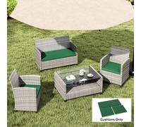 Outsunny 3PCs Rattan Garden Seat Cushions Pads for Patio Furniture Green - Green | TJ Hughes