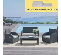 Outsunny Outdoor 3pc Seat Cushion Pads - Grey, Grey