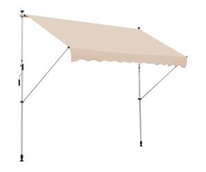 Outsunny 3x1.5m Manual Retractable Patio Awning Floor- to-ceiling Shade Beige | TJ Hughes