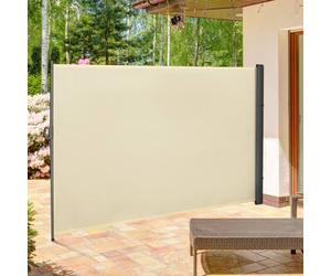 Outsunny 3X1.6M/3X1.8M/3X2M Retractable Side Awning Screen Fence Patio Privacy Divider In Cream Cream