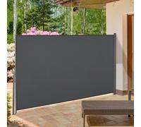 Outsunny 3x1.6M Retractable Side Awning Screen Fence Patio Privacy Divider Grey, Grey