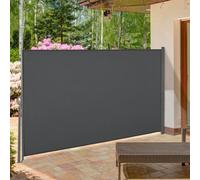 OUTSUNNY Garden Retractable Deck Side Awning Screen Fence Privacy Divider in Grey Outsunny Grey
