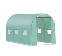 Outsunny 3x2 m Polytunnel Walk-in Greenhouse with Zip Door and Windows-Green