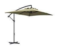 Outsunny 3x2m Cantilever Parasol with Cross Base, Banana Parasol with Crank Handle and 6 Ribs, Rectangular Hanging Patio Umbrella for Outdoor Pool, Garden, Balcony, Beige Orange