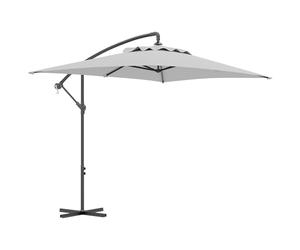 Outsunny 3x2m Cantilever Parasol with Cross Base, Banana Parasol with Crank Handle and 6 Ribs, Rectangular Hanging Patio Umbrella for Outdoor Pool, Garden, Balcony, Light Grey