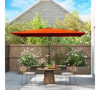 Outsunny 3X2M Garden Parasol Canopy Tilt Crank 6 Ribs Sun Shade Orange