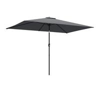 Outsunny 3x2m Garden Parasol, Parasol Umbrella with Crank Handle, Tilt Function, Polyester Canopy, Outdoor Table Umbrella for Patio, Garden, Dark Grey
