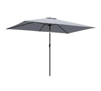 Outsunny 3x2m Garden Parasol, Parasol Umbrella with Crank Handle, Tilt Function, Polyester Canopy, Outdoor Table Umbrella for Patio, Garden, Light Grey