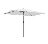 Outsunny 3x2m Garden Parasol, Parasol Umbrella with Crank Handle, Tilt Function, Polyester Canopy, Outdoor Table Umbrella for Patio, Garden, Cream White