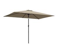 Outsunny 3x2m Garden Parasol, Parasol Umbrella with Crank Handle, Tilt Function, Polyester Canopy, Outdoor Table Umbrella for Patio, Garden, Khaki