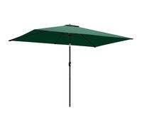 Outsunny 3x2m Garden Parasol, Parasol Umbrella with Crank Handle, Tilt Function, Polyester Canopy, Outdoor Table Umbrella for Patio, Garden, Green
