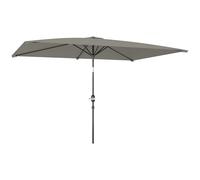 Outsunny 3x2m Garden Parasol Canopy Tilt Crank 6 Ribs Sun Shade Light Grey, Grey