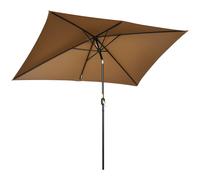 Outsunny 3x2m Patio Parasol Garden Umbrellas Canopy with Aluminum Tilt Crank Rectangular Sun Shade Steel, Black
