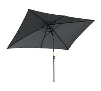 Outsunny 3x2m Patio Parasol Garden Umbrellas Canopy with Aluminium Tilt Crank Rectangular Sun Shade Steel, Orange Black