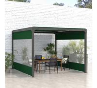 OUTSUNNY 3x2m Side Panels with Large Window, for 3(m) Long Pergola in Green Outsunny Green
