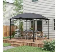 Outsunny 3x3(m) Outdoor Patio Gazebo Pavilion Canopy Tent Steel Frame Grey - Grey - Polyester Fabric, Steel - 300L x 300W x 264Hcm