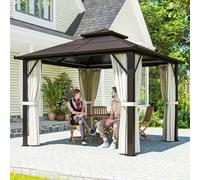 Outsunny 3X3(M) Polycarbonate Hardtop Gazebo With Aluminium Frame, Beige