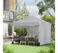 OUTSUNNY 3x3 M Pop Up Gazebo Party Tent, 2 Sidewalls, Weight Bags Light Grey Outsunny Light Grey
