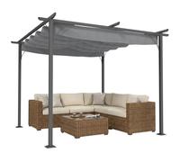 Outsunny 3x3m Outdoor Pergola Metal Gazebo Porch Awning Retractable Canopy