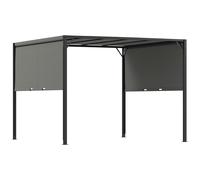 Outsunny 3x3m Sliding Roof Pergola, Outdoor Garden Gazebo Shelter with Adjustable Sun Shade Canopy & Durable Steel Frame, Charcoal Grey Aosom UK