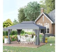 OutSunny Gazebo 2.9 x 3.9 x 2.8 m Grey