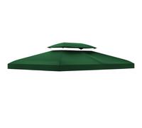 Outsunny 3x4m Gazebo Replacement Roof Canopy 2 Tier Top UV Cover Green