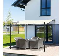 Outsunny 3x4m Gazebo Replacement Roof Canopy 2 Tier Top UV Cover Patio Cream - 297cm x 297cm x 250cm - Metal - Cream