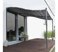 Outsunny 3x4m Gazebo Replacement Roof Canopy 2 Tier Top UV Cover Patio Cream - 297cm x 297cm x 250cm - Metal, Polyester Fabric - Grey