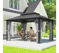 Outsunny 3x4m Polycarbonate Hardtop Gazebo with Aluminium Frame, Grey