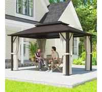 OUTSUNNY 3x4m Polycarbonate Hardtop Gazebo with Aluminium Frame in Beige Outsunny Beige
