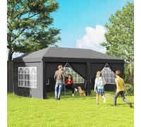 Outsunny 3X6M Garden Pop Up Gazebo Awning Canopy Marquee W/ Carry Bag, Grey