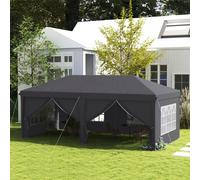 Outsunny 3 x 6m Pop Up Gazebo Height Adjustable Party Tent w/ Storage Bag Grey