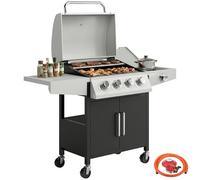 Outsunny 4+1 Burner Gas BBQ Grill with Side Burner, 14.5 kW Barbecue Grill