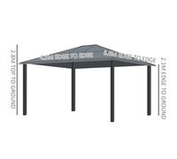 Outsunny 4.3m x 3.6m Aluminium Frame Texteline Draped Hardtop Gazebo Brown
