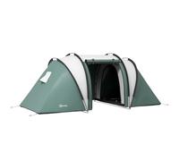 Outsunny 4-5 Man Camping Tent, 2 Bedrooms, 3000mm Waterproof, Dark Green