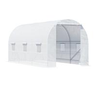 Outsunny 4.5 x 2m Walk-in Polytunnel Greenhouse Galvanized Steel, White