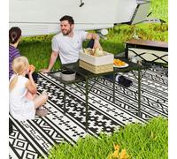 Outsunny 4.5ft Portable Folding Table, Height Adjustable Metal Picnic Table