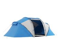Outsunny 4-6 Persons Camping Tent Dome Family Travel Group Hiking Room Fishing - Blue/Grey - 170H x 430L x 240Wcm